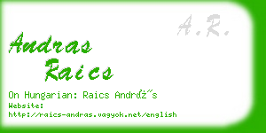 andras raics business card